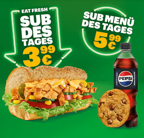 Subway – Spare jetzt mit deinem Sub des Tages!